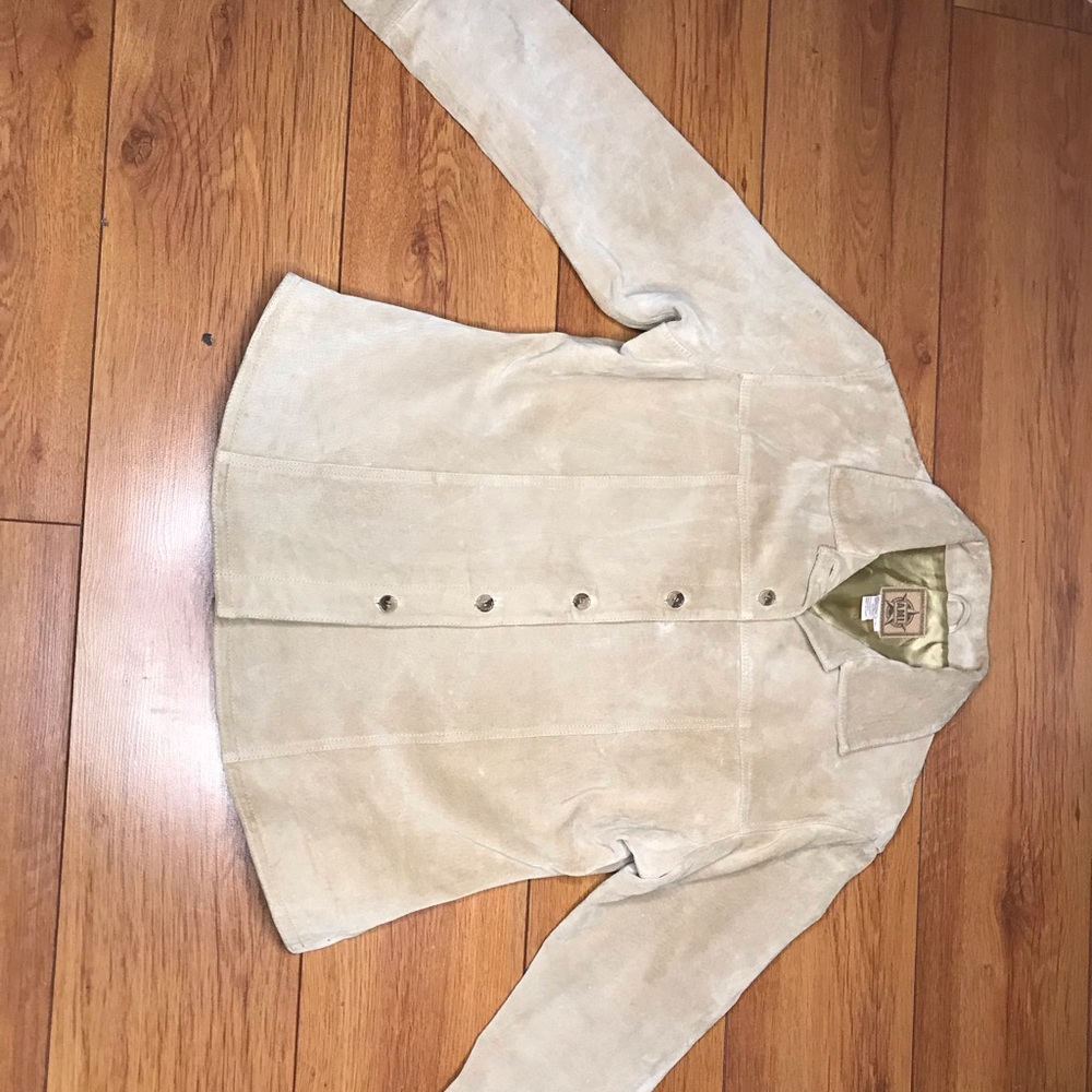 100% Tan Leather Coat